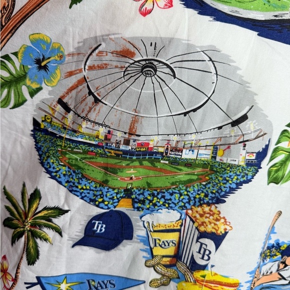 Reyn Spooner Men's Tampa Bay Rays White Scenic Button-Up Shirt NEW!! Size medium - Picture 7 of 11
